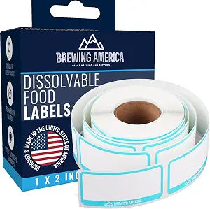 Dissolvable Food Labels for Food Containers - 250qty Made in USA - 1x2 Inches - Wash-Off Labels for Meal Prep, Pantry, Freezer and Mason Jars No Scrubbing, No Residue - Teal