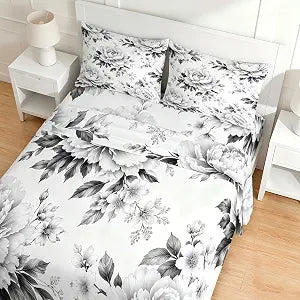 Queen Sheet Set with 16" Deep Pocket 4-Piece Floral Bedding Set