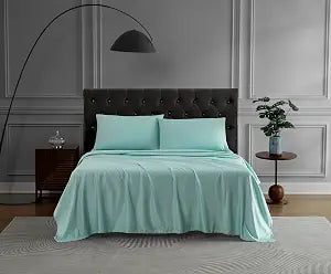 Linen Closet Microfiber Sheet Set- 4-Piece Lightweight Bedding Set,Brushed For Softness,Deep Pocket Fitted Sheet ( Up to 14" ), Wrinkle Resistant, Easy Care, Full Size, Aqua