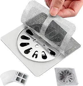 Disposable Shower Drain Hair Catcher Mesh Stickers-Stainless Steel Bathroom Sink & Tub Drain Cover, Fits Kitchen, Laundry, Dishwashing Sink, for Human & Pet Hair (30)
