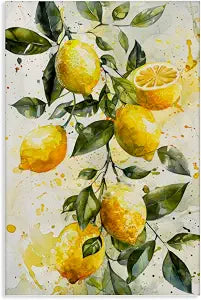 Stupell Industries Lemon Watercolor Splashes, 20 x 30 Inch Canvas Wall Art