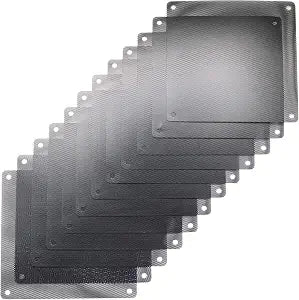 12 Pcs 80mm PVC Black PC Cooler Fan Dust Filter Dustproof Case Cover Computer Mesh