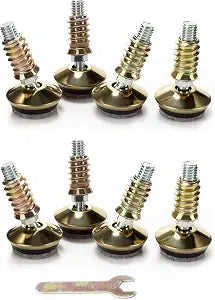 Swivel Leveling Feet 8PK with 3/8"-16 Thread Inserts & Felt Pads
