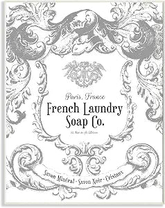 French Laundry Filigree Vintage, 10 x 15 Inch Mounted Print on Wall Plaque