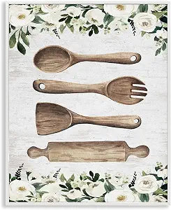 Kitchen Utensils and Roses, 16 x 20 Inch Framed Gicle Print