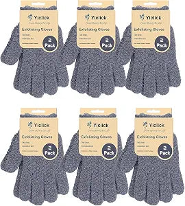 Yiclick 12Pcs Heavy Exfoliating Gloves, Body Scrub Glove For Shower Bath, Body Scrub Exfoliator, Exfoliating Body Scrubber for Bath Shower Exfoliation, Exfoliate Sponge Loofah Washcloth Mitt Men Women