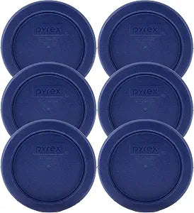 Pyrex 7202-PC (1-Cup) Dark Blue Replacement Lid (6 Pack) - Made in USA
