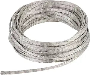 BENECREAT 26Ft 3mm Braided Tinned Copper Wire, Flat Flexible Grounding Lead Wire for Grounding and Reducing Noise, 0.8mm Thick