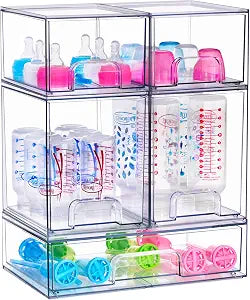 Sorbus Baby Bottle Organizer, Stackable Design (2 Small + 2 Tall + 1 Wide)