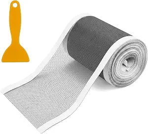 4 Inch x 33 Feet Disposable Shower Drain Mesh Stickers Self Adhesive, with Cleaning Scraper, Shower Drain Hair Catcher, Bathroom Kitchen Sink Drain Mesh Sticker, Anti Clog Hair Strainer for Tub Sink