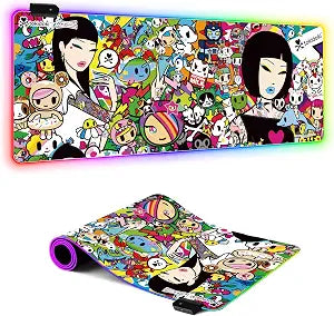 Tokidoki RGB Large Gaming Mouse Pad, Computer Mouse Mat, LED Mouse Pad