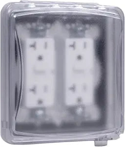 TayMac MM1410C 55-in-1 Configurations 2-Gang, Vertical Weatherproof Plastic Flat Cover, Clear