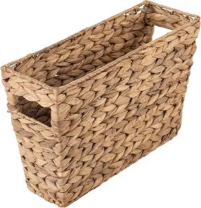 Honey-Can-Do Woven Water Hyacinth Wicker Storage Basket, Magazine, Natural