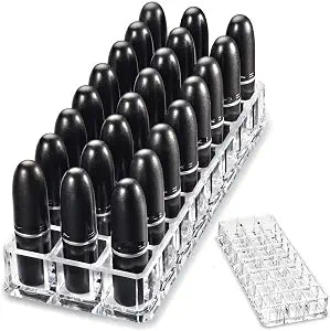 byAlegory Premium Beauty Organization Acrylic Lipstick Organizer & Beauty Container 24 Space Storage (Clear)