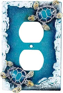 BestGiftEver Nautical Duplex Outlet Receptacle Wall Plate, 1 Gang