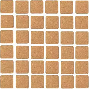 36 Pieces 4 Cork Coasters for Drink,Self-Adhesive Cork Plant Mats,Square