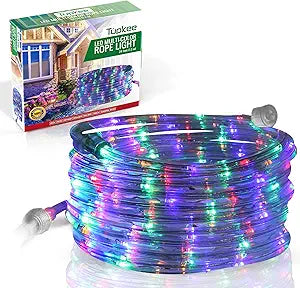 Multicolor LED Rope Light, 24 feet, Indoor/Outdoor, Waterproof Tube