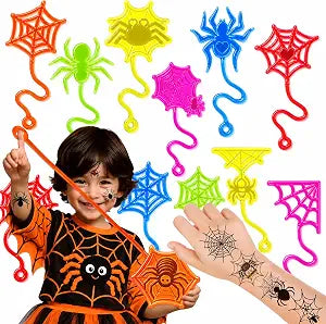 48 PCS Halloween Spider Web Party Favors for Kids