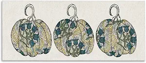 'Paisley Pattern Pumpkin Trio Bluebell Floral'| Canvas Art