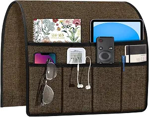 Joywell Remote Control Holder Armchair Caddy Armrest Organizer Chocolate