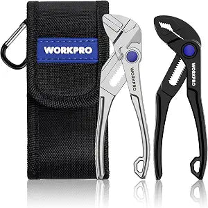 WORKPRO 2-Piece Mini Pliers Set, 4-Inch Water Pump Pliers & Pliers Wrench