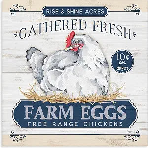 Stupell Industries Farm Fresh Eggs Rustic, 24 x 24 Inch Canvas Wall Art