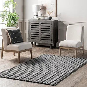 nuLOOM Jeni Dark Grey Checkered Washable Area Rug, 2' x 3'