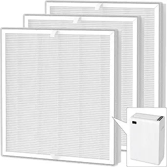 3 Packs E-300L True HEPA Replacement Filter Compatible with MOOKA and MOOKA Family E-300L for Large Room, H13 True HEPA and Activated Carbon Filter