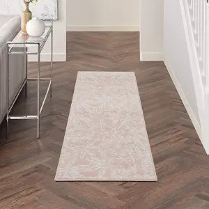 Nourison Home Whimsicle Pink 2' x 8' Area Rug - Easy Clean, Non Shedding, Bed Room, Living Room, Dining Room, Kitchen (8' Runner)