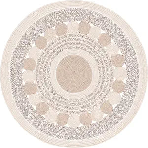 SAFAVIEH Braided Round Rug 3', Beige & Ivory BRD757A