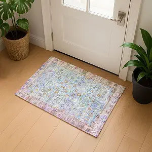 Addison Rugs Mayfield AMF1772 Seafoam 1'8" x 2'6" Indoor Premium Machine Washable Rug, Silky Soft, Easy Clean, Non Shedding, Bedroom, Living Room, Dining Room, Kitchen Rug