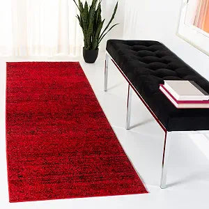 SAFAVIEH Adirondack Collection Runner Rug - 2'6" x 8', Red & Black, Modern Abstract Design, Non-Shedding & Easy Care, Ideal for High Traffic Areas in Living Room, Bedroom (ADR117F)