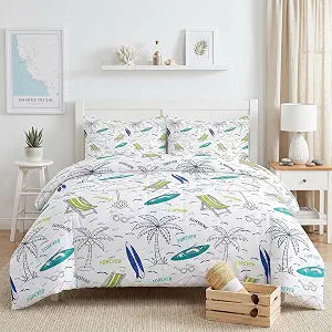 Pamnest Twin Comforter Set, 2 Pieces Palm Leaf Bedding, All Season