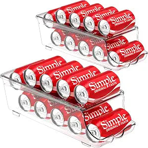 Simple Houseware 2-Pack Auto-Rolling Beverage Can Organizer for Fridge