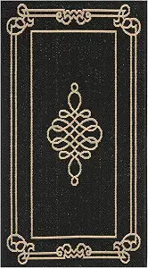 SAFAVIEH Washable Rug Outdoor Courtyard Collection - 2'7" x 5', Black & Cream, Non-Shedding & Easy Cleaning, Ideal for Patio, Backyard, Mudroom (CY6788-26)
