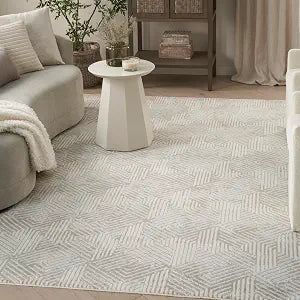 Nourison Home Grafix Grey 3'9" x 5'9" Area Rug - Easy Clean, Non Shedding, Bed Room, Living Room, Dining Room, Kitchen (4' x 6')