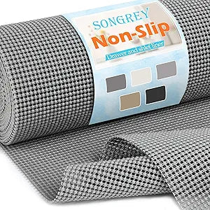 Songrey Non-Slip Shelf Cabinet and Drawer Liner, 12IN x 20FT, Dark Gray