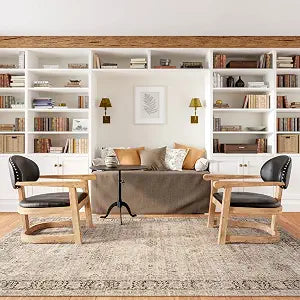 Rugs USA Bayberry Vintage Machine Washable Area Rug - 3x5 Machine Washable Accent Rug Oriental & Persian Sand for Living Room Bedroom Dining Room Entryway Kitchen
