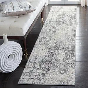 SAFAVIEH Tulum Collection Runner Rug - 2' x 9', Ivory & Charcoal, Modern Abstract Design, Non-Shedding & Easy to Clean, Ideal for Living Room, Hallway, Foyer, Entryway, Bedroom (TUL232B)