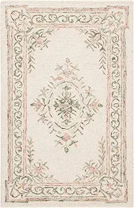 SAFAVIEH Micro-Loop Collection Accent Rug - 2' x 3', Ivory & Fuchsia, Handmade Wool, Ideal for the Living Room, Dining, Bedroom (MLP902R)