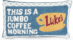 Jay Franco Needlepoint Decorative Pillow ��� 15 Inch Ultra-Soft Stuffed Plushie & Cozy Throw Pillow, Official Licensed Product, Blue - Gilmore Girls