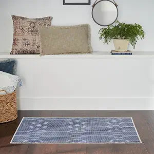 Nourison Home New Concept Washables Navy 2' x 3'9" Area Rug - Easy Clean, Non Shedding, Bed Room, Living Room, Dining Room, Kitchen (2' x 4')