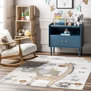 nuLOOM SpinClean Naya Multicolor/Off-White, 3' x 5' Round, Checkered, Soft and Cozy, High Traffic, Stain Resistant, Easy Clean, Durable, Machine Washable Area Rug for Bedroom, Living Room, Dining