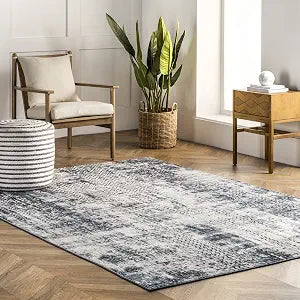 nuLOOM Taylor Abstract 4x6 Area Rug for Living Room Bedroom Dining Room Kitchen, Blue/Ivory