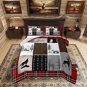 Feelyou Lodge Comforter Set Queen Size for Kids Boys Girls