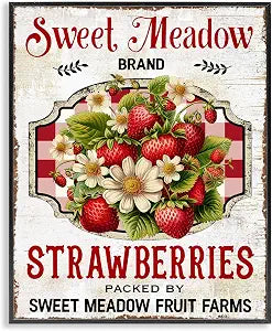 Sweet Meadow Strawberries Kitchen, 16 x 20 Inch Framed Gicle Print