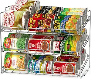 Deco Brothers Stackable Can Rack Organizer Holds Up to 36 Cans, Chrome