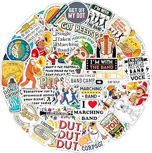 100Pcs Marching Band Stickers - Marching Band Gifts, Party Supplies -Drum Stickers - Gift for Women & Men