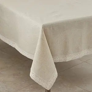 SARO LIFESTYLE 931 Tablecloth Natural 90 Inch Square, Sold Per 1 PC