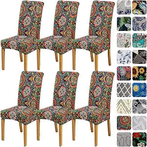 HZDHCLH Dining Chair Covers Set of 6 Stretch Chair Slipcovers Washable